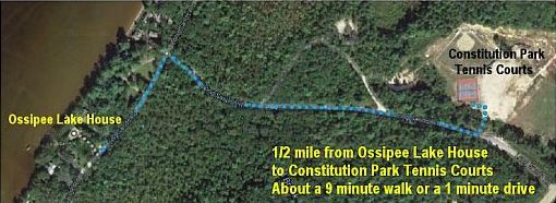 Ossipee Lake House to Constitution Park Tennis Courts via Long Sands Road